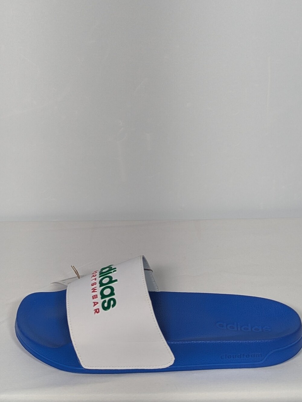 NEW Adidas Adilette Shower Slides Bright Royal White sz 12